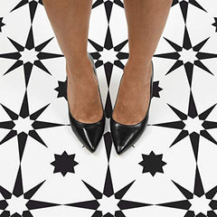 Floorpops FP2948 Altair Peel & Stick Floor Tile, Black