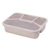 Natural Wheat Straw Lunch Box - Eco-Friendly Microwave Safe Bento with Cutlery