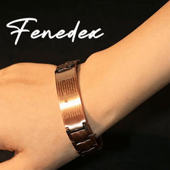 Fenedex Copper Magnetic Bracelet with Cross & Prayer, Relieves Insomnia, Eases Discomfort, Reduces Inflammation, Skin-Friendly, Improves Energy Flow, Ideal Gift for Holidays & Gifting to Loved Ones