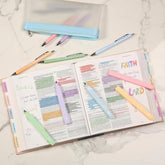 Mr. Pen Aesthetic Highlighters and Pens No Bleed 12 Pack Assorted Colors Pastel Colors with Fine Tip Ballpoint Pens & Chisel Tip Highlighters Quick Dry Smudge Resistant Creativity
