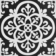 Gothic Peel & Stick Floor Tiles, Black, 24"X24", 10 Pack