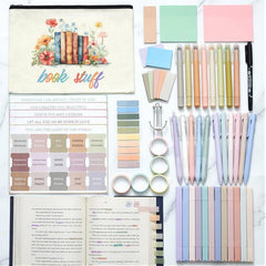 Easter Bible Journaling Kit Gift 55Pcs Bible Study Supplies with Canvas Bag Gel Pens Colorful Highlighters Bible Tabs Transparent Sticky Notes Marker Index Tabs Magnetic Bookmark Bible Aesthetic Book Annotation Kit for Christian Women Teenagers Student