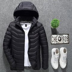 Winter Heated Jacket USB Electric Cotton Coat Zip-up Heater Thermal Clothing Heating Vest For Men Know You're Still Able