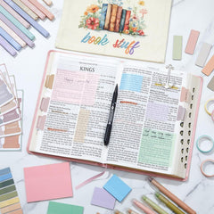 Easter Bible Journaling Kit Gift 55Pcs Bible Study Supplies with Canvas Bag Gel Pens Colorful Highlighters Bible Tabs Transparent Sticky Notes Marker Index Tabs Magnetic Bookmark Bible Aesthetic Book Annotation Kit for Christian Women Teenagers Student