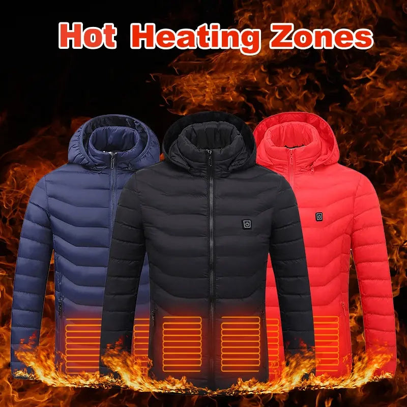 Winter Heated Jacket USB Electric Cotton Coat Zip-up Heater Thermal Clothing Heating Vest For Men Know You're Still Able