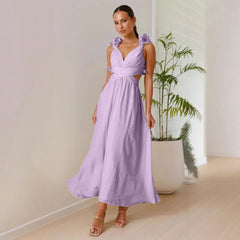 Chiffon Floral Backless Cross-Strap Dress Know You're Still Able