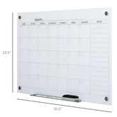 Dry Erase Wall Calendar Glass Whiteboard Monthly Planner For Homeschool Supplies & Home Office Organization With 4 Markers And 1 Eraser,Frameless Know You're Still Able