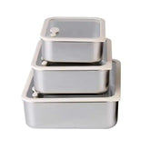 PUCOHOUSE Stainless Steel Food-Grade Storage Containers, Square Freezer And Refrigerator Organizers, Office Lunch Boxes Know You're Still Able