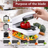 Snofrid Vegetable Chopper,15-In-1 Multifunctional Food Chopper,Professional Onion Chopper with 8 Blades,Vegetable Cutter with Container for Salad,Potato,Carrot,And Garlic; Essential Kitchen Tool Know You're Still Able