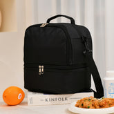 Natural Fiber Insulated Lunch Bag - Sustainable Hemp & Jute Cooler for Work