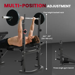 SPORTNOW Multi-Exercise Adjustable Weight Bench With Bench Press Rack Know You're Still Able