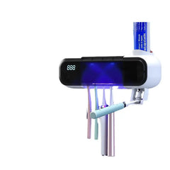 UV Sterilizing Tooth Cup No-Drill Toothbrush Sterilizer With Electric Drying Storage Rack For Organization Know You're Still Able