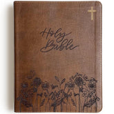 Personalized NIV Journaling Bible - Brown - Holy Bible with Rose Garden - Hand Lettered and Engraved