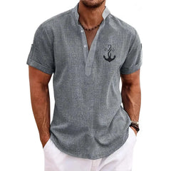 Men's casual suit 3D printed zipper short sleeved polo shirt Know You're Still Able