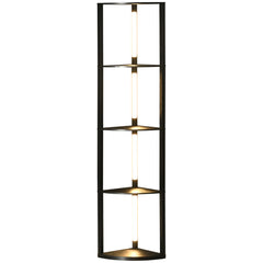 Corner Floor Lamp For Living Room Bedroom With Dimmable Warm White LED Light, Modern Tall Standing Lamp, Black