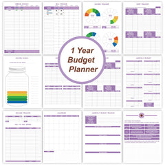 Coil Budget Planner Notebook with Monthly Financial Stickers | English Expense Tracker & Money Management Book Set