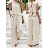 Casual Sleeveless Vest Casual Trousers Suit Summer Tank Top Casual Pants Set For Daily Wear Women's Clothing Know You're Still Able