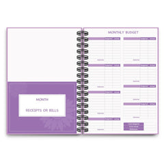 Coil Budget Planner Notebook with Monthly Financial Stickers | English Expense Tracker & Money Management Book Set