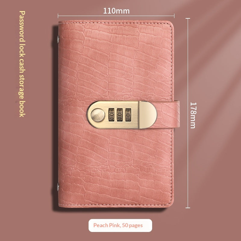 Cash Savings Book with Password Lock – Financial Storage & Budget Organizer Notebook for Money Saving, Expense Tracking & Secure Cash Management