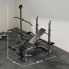 SPORTNOW Multi-Exercise Adjustable Weight Bench With Bench Press Rack Know You're Still Able