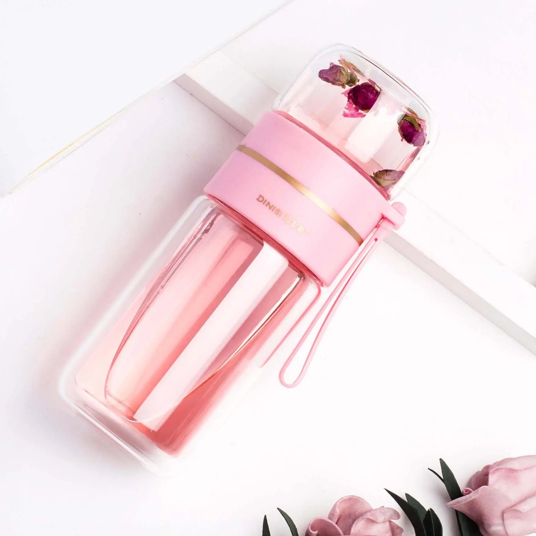 Glass Water Bottle With Tea Infuser Filter Tea Separation Double Wall Glass Bottle Leakproof Water Bottle Know You're Still Able