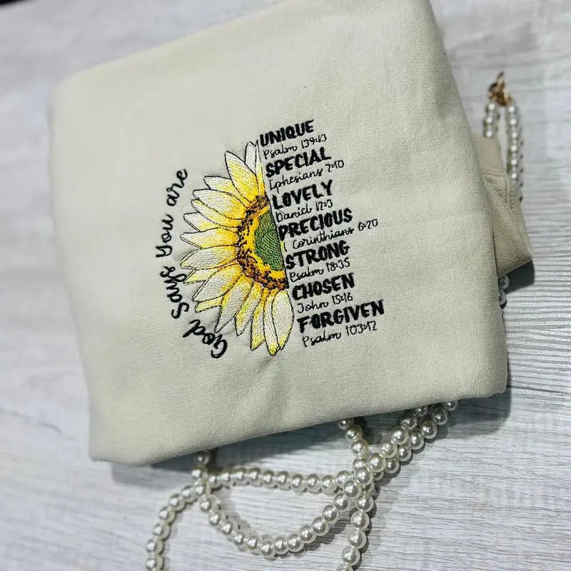 Sunflower Faith Embroidery Sweatshirt.