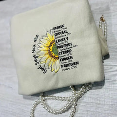 Sunflower Faith Embroidery Sweatshirt.
