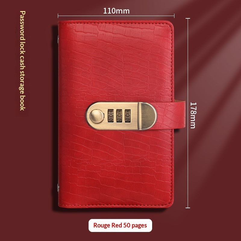 Cash Savings Book with Password Lock – Financial Storage & Budget Organizer Notebook for Money Saving, Expense Tracking & Secure Cash Management