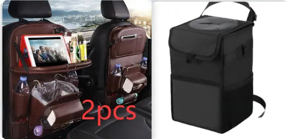 PU Leather Car Storage Bag Multifunction Seat Back Tray Hanging Bag Waterproof Car Organizer Automotive Interior Accessories Know You're Still Able