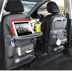 PU Leather Car Storage Bag Multifunction Seat Back Tray Hanging Bag Waterproof Car Organizer Automotive Interior Accessories Know You're Still Able