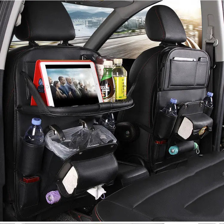 PU Leather Car Storage Bag Multifunction Seat Back Tray Hanging Bag Waterproof Car Organizer Automotive Interior Accessories Know You're Still Able