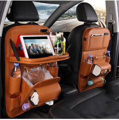 PU Leather Car Storage Bag Multifunction Seat Back Tray Hanging Bag Waterproof Car Organizer Automotive Interior Accessories Know You're Still Able