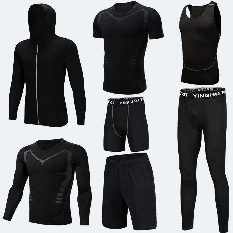 Running Workout Clothes Men 7pcs Compression Basketball Games Jogging Tights Set Know You're Still Able