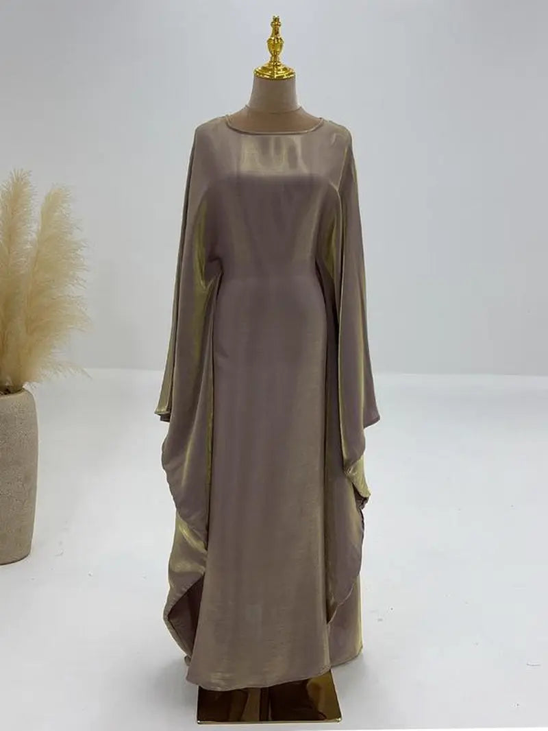 Women'S Solid Color round Neck Kaftan, Modest Fashion Long Sleeve Dress for Daily Wear, Women'S Islamic Clothing for All Seasons