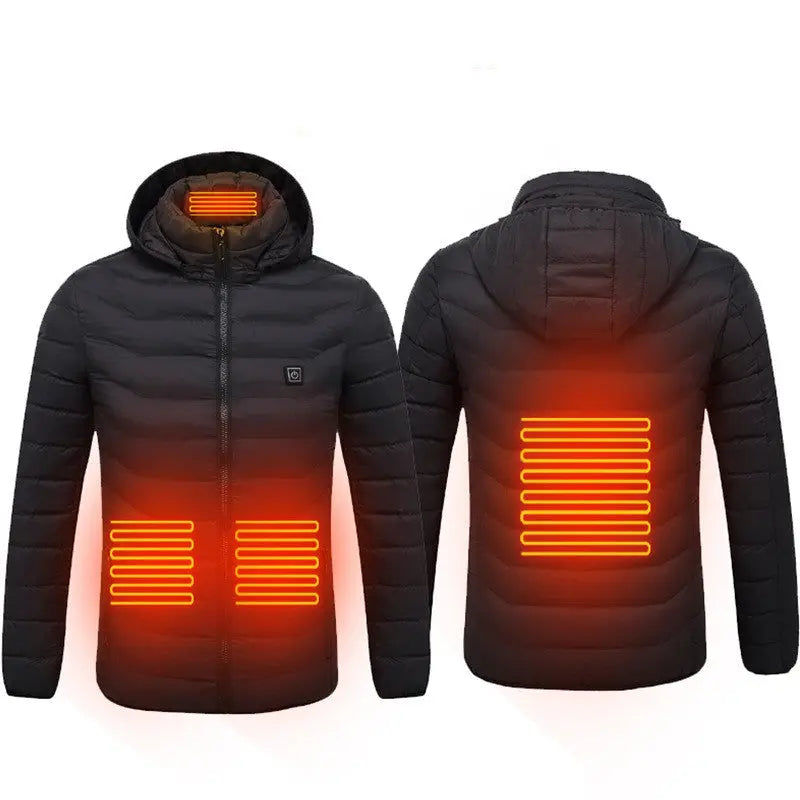Winter Heated Jacket USB Electric Cotton Coat Zip-up Heater Thermal Clothing Heating Vest For Men Know You're Still Able