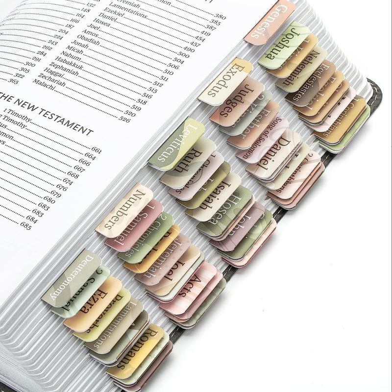 Bible Tabs (75Pcs/Set), Laminated Bible Tabs for Women and Men, Bible Index Tabs, Bible Book Tabs, Bible Labels Tabs, Office Stationery & Supplies