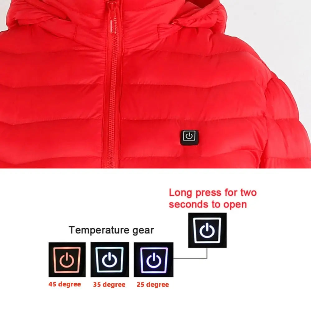 Winter Heated Jacket USB Electric Cotton Coat Zip-up Heater Thermal Clothing Heating Vest For Men Know You're Still Able
