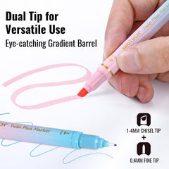 WRITECH Bible Mate Journaling Set: 1.0 Mm Black Ballpoint Pens, Bible Safe Dual Tip Highlighters, 9Ct Pastel Colors, Ideal for Bible Writing