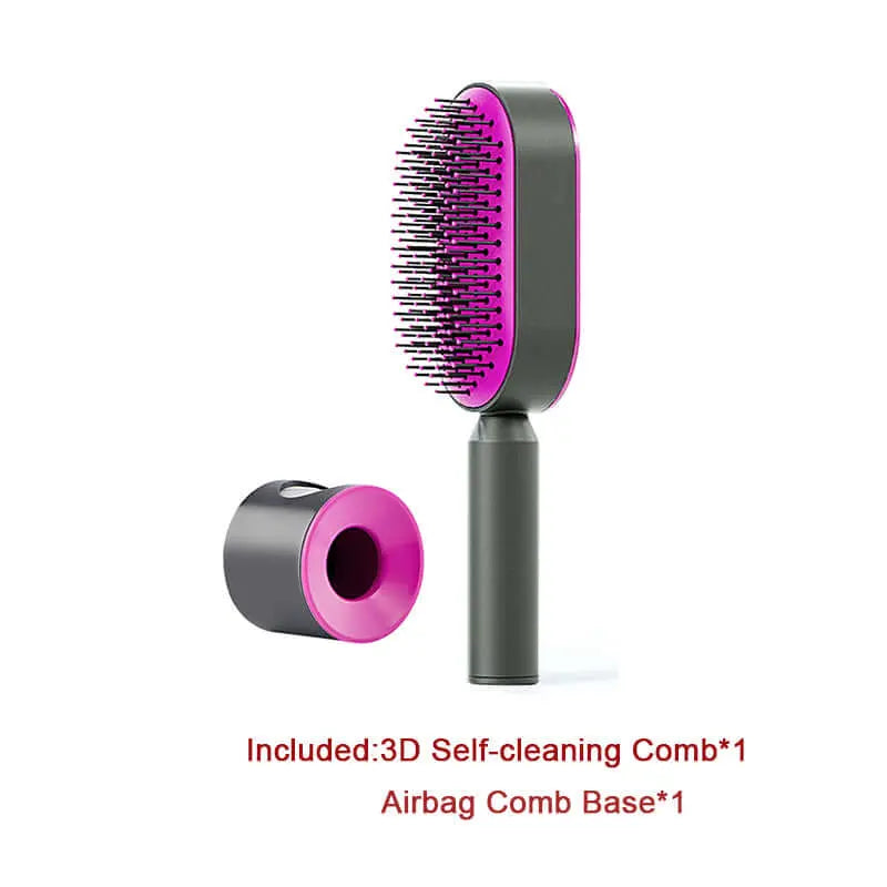 Self Cleaning Hair Brush For Women One-key Cleaning Hair Loss Airbag Massage Scalp Comb Anti-Static Hairbrush Know You're Still Able