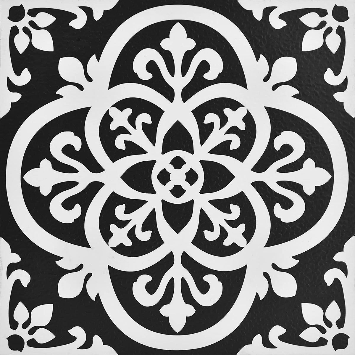 Gothic Peel & Stick Floor Tiles, Black, 24"X24", 10 Pack