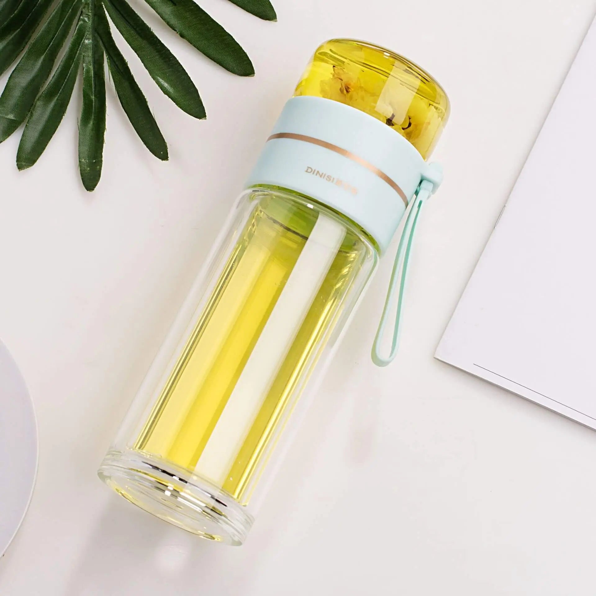 Glass Water Bottle With Tea Infuser Filter Tea Separation Double Wall Glass Bottle Leakproof Water Bottle Know You're Still Able
