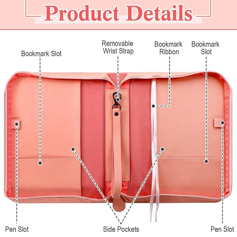 Christmas Gift Large Bible Case for Women with Pretty Floral Patterns and Bible Verses Bible Cover Case with Handle and Bookmark Leather Leather Book Case for Study Bible, Bible Study Supplies, Bible Journaling Kit, Teacher Appreciation Gift