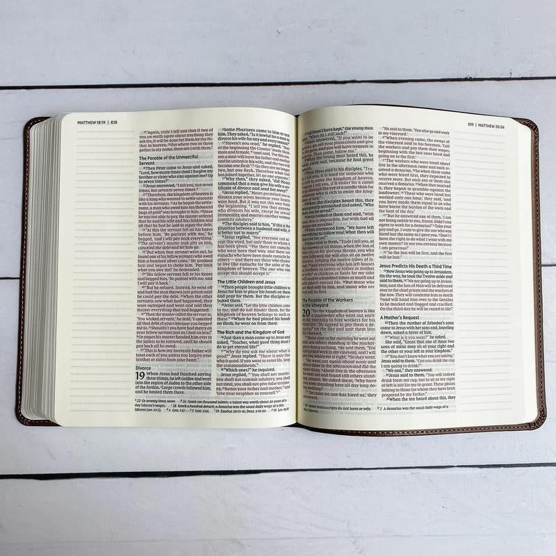 Personalized NIV Journaling Bible - Brown - Holy Bible with Rose Garden - Hand Lettered and Engraved