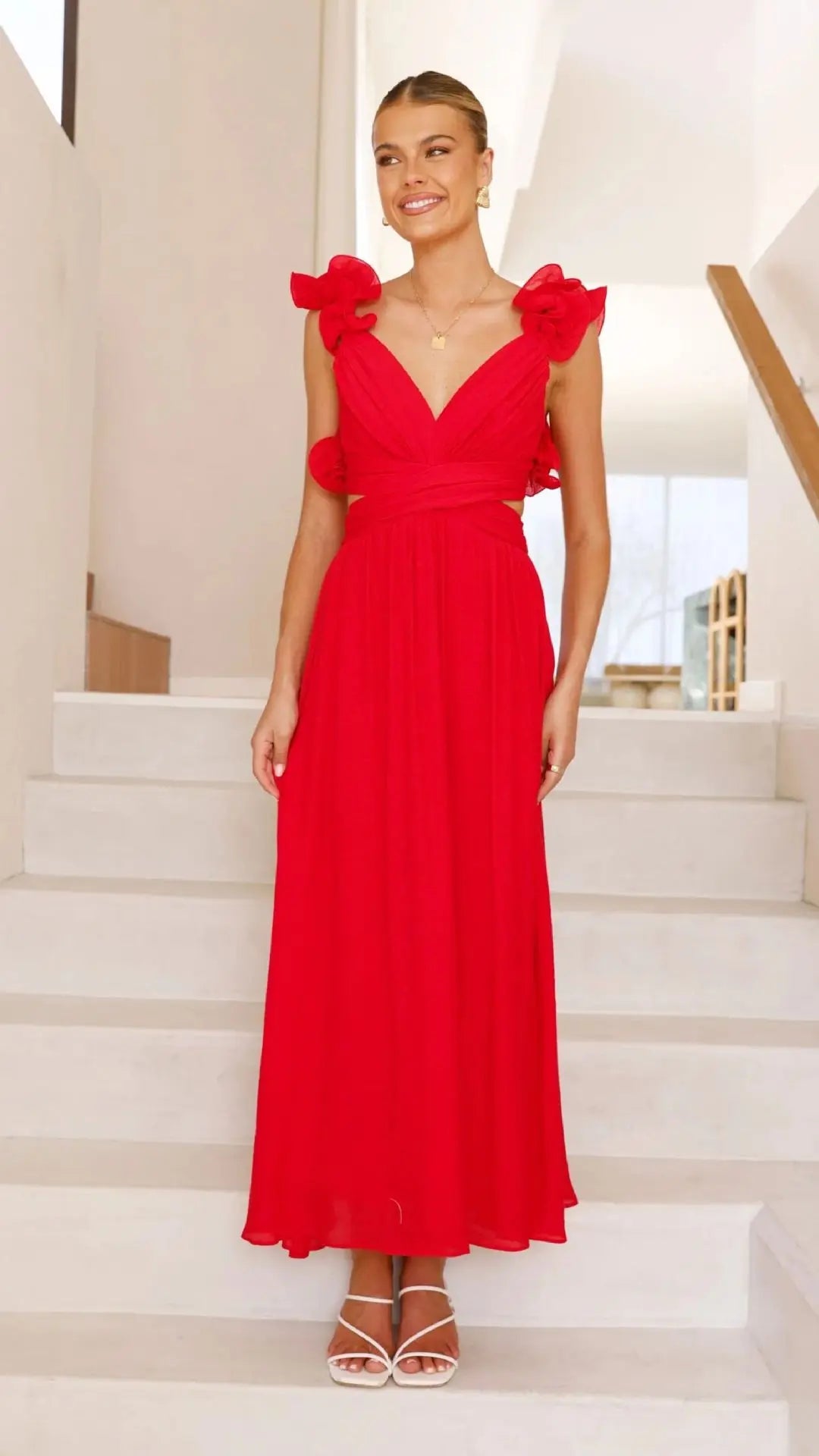 Chiffon Floral Backless Cross-Strap Dress Know You're Still Able
