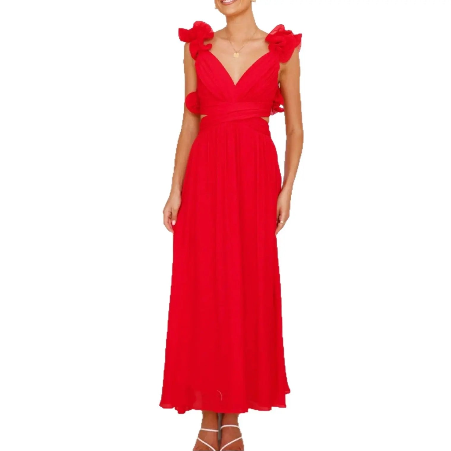 Chiffon Floral Backless Cross-Strap Dress Know You're Still Able