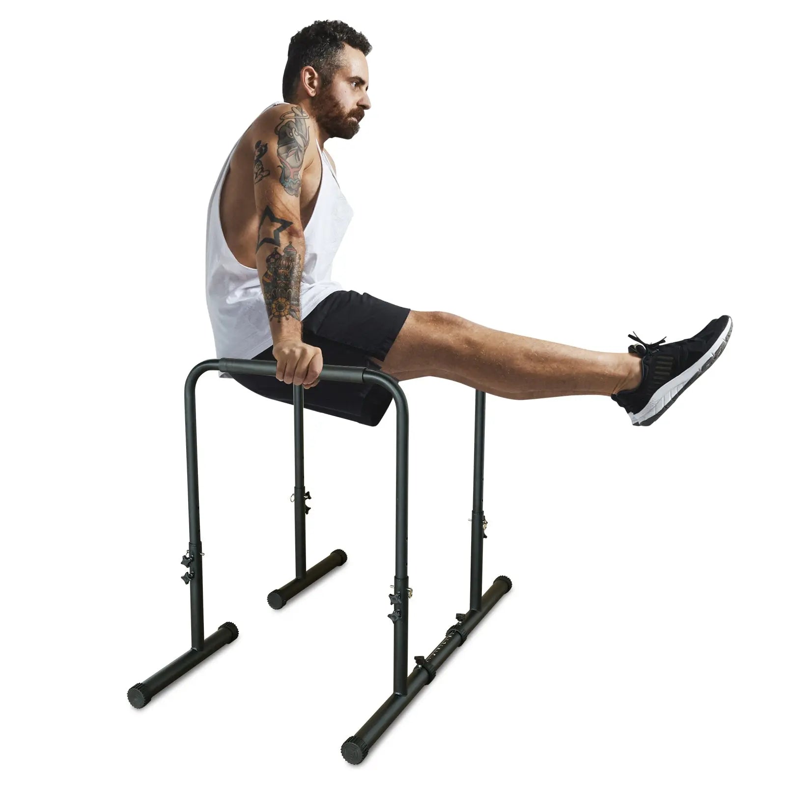 Power Tower Dip Station Pull Up Bar Stand Adjustable Height Heavy Duty Multi-Function Fitness Training Equipment Know You're Still Able