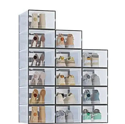 Stackable Shoe Storage Box With Lid, Large Shoe Rack And Storage Shelf, Shoe Display And Storage Container Know You're Still Able