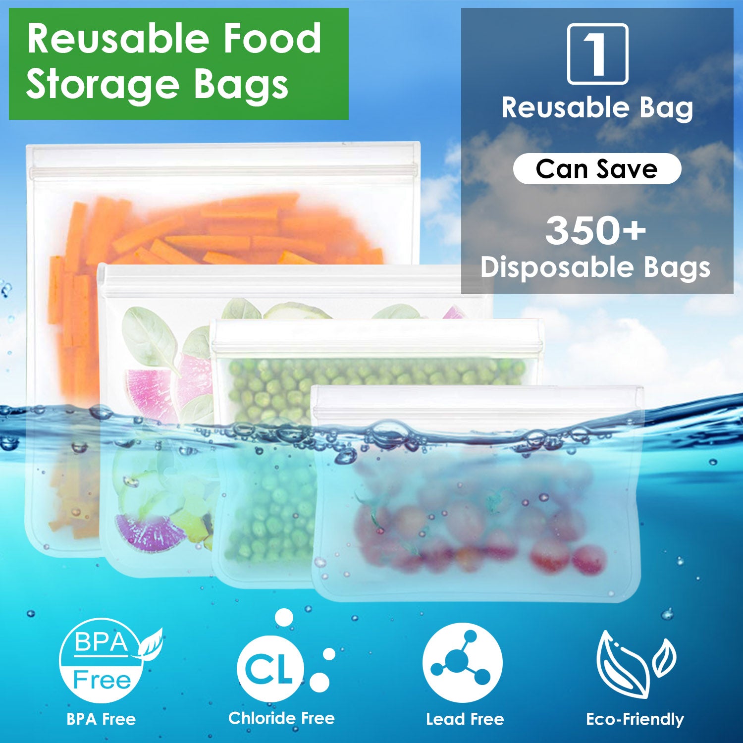 20Pcs Space Saving Collapsible Silicone Food Storage - Reusable & BPA Free Lunch Set