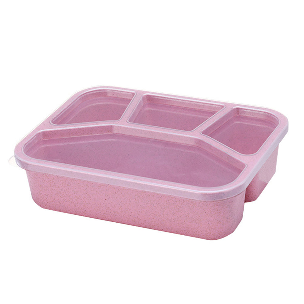 Natural Wheat Straw Lunch Box - Eco-Friendly Microwave Safe Bento with Cutlery