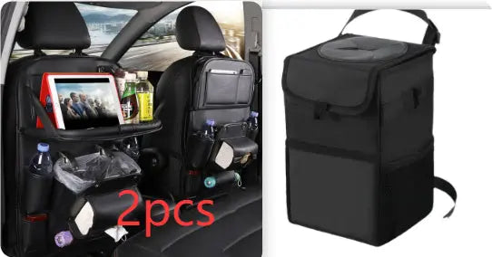 PU Leather Car Storage Bag Multifunction Seat Back Tray Hanging Bag Waterproof Car Organizer Automotive Interior Accessories Know You're Still Able